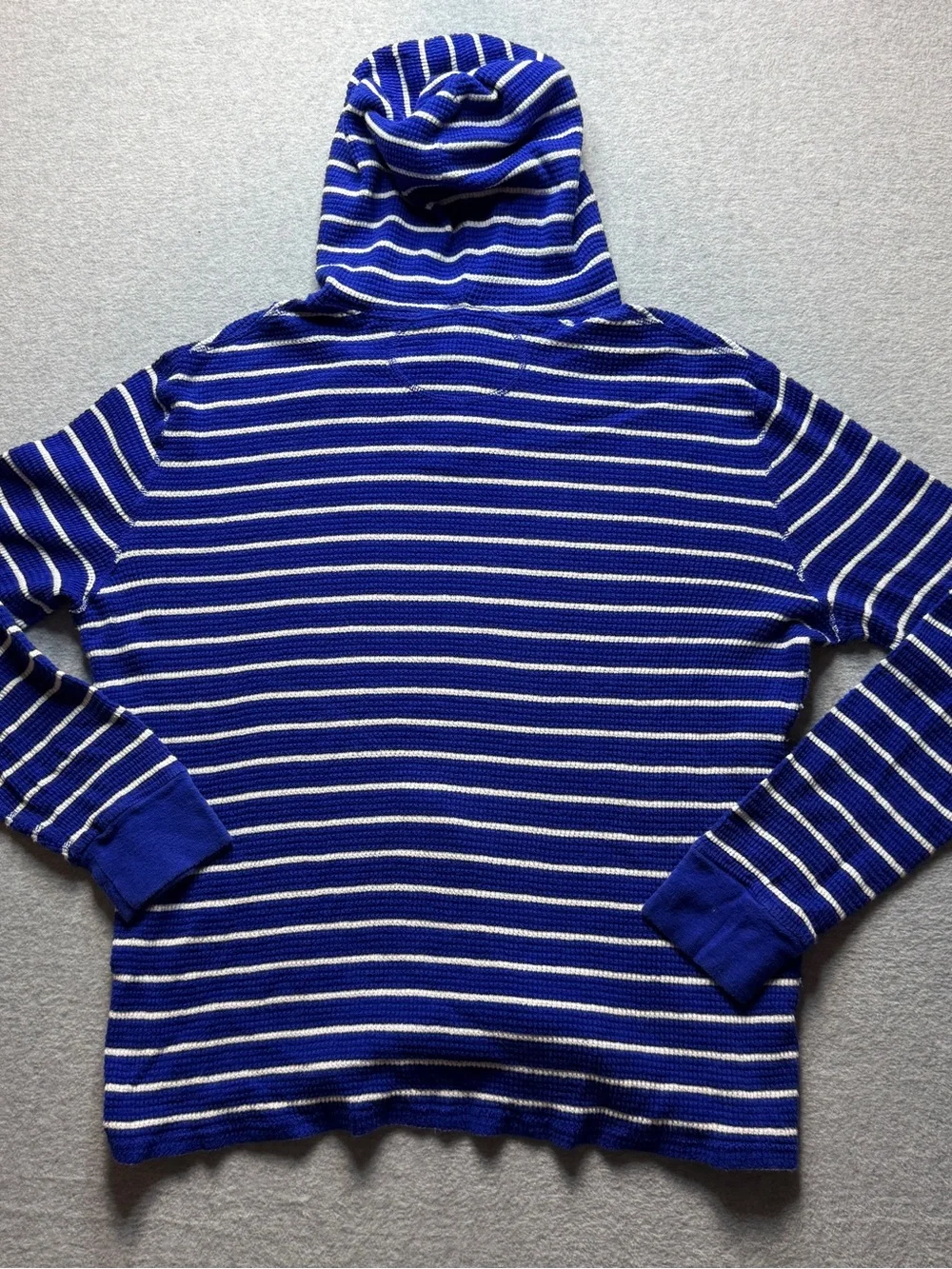 Polo by Ralph Lauren XL Royal Blue & White Striped Knit Hoodie